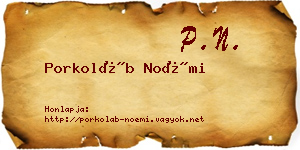 Porkoláb Noémi névjegykártya