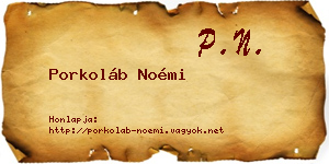 Porkoláb Noémi névjegykártya